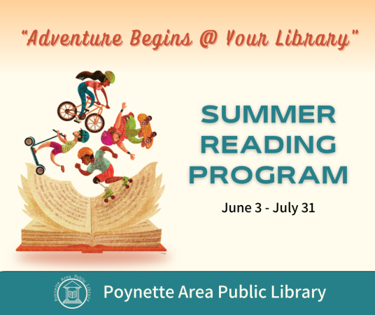Summer Reading Program is June 3 - July 31.